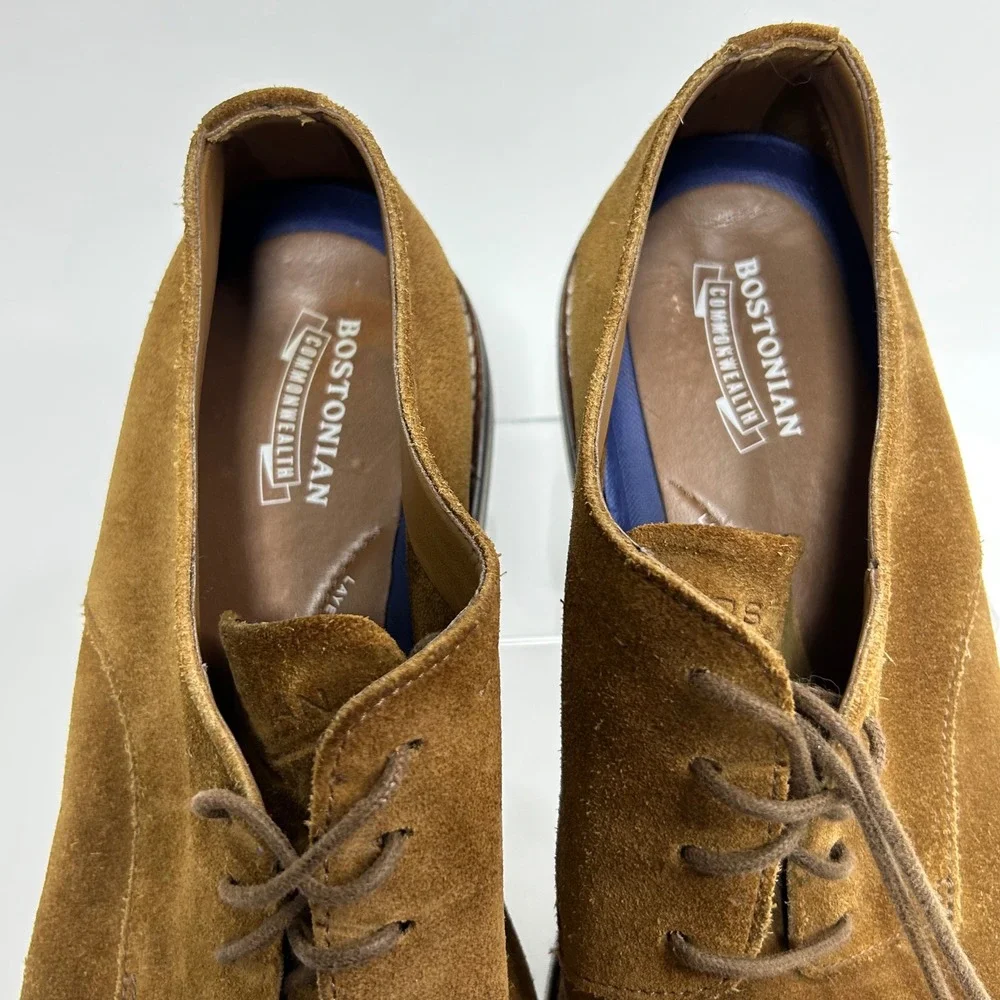 Bostonian Dezmin Plain Mens Tan‎ Suede Derby Oxford Shoes 11 Ortholite footbed